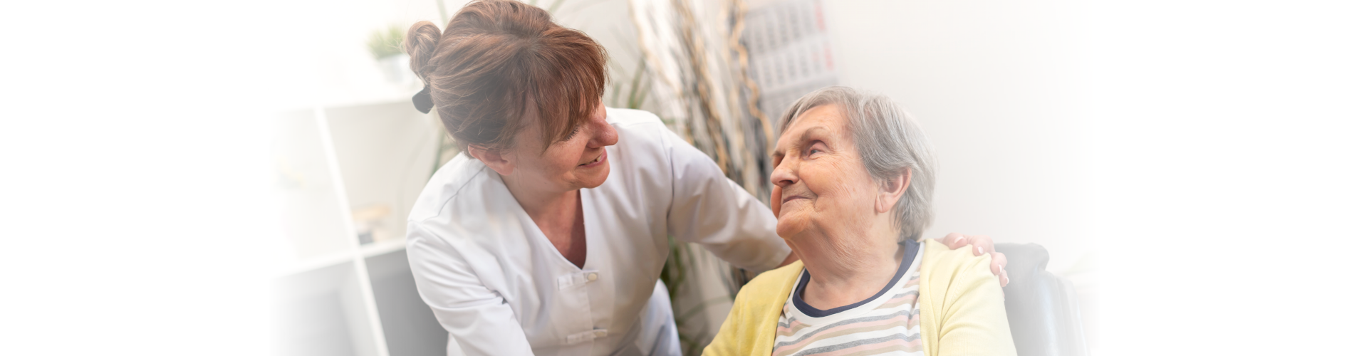 a nurse and an elderly woman